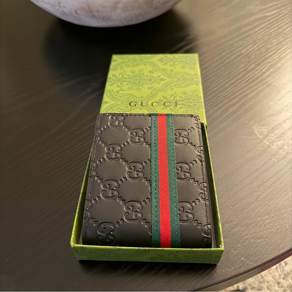 Gucci GG Black Leather Bi-Fold Wallet Men - Picture 5 of 5